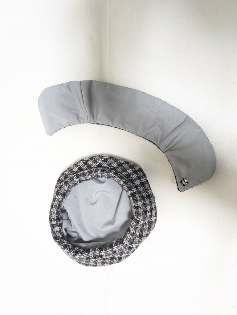 わんぱくぬいベレー+ケープ(チェックグレー系)