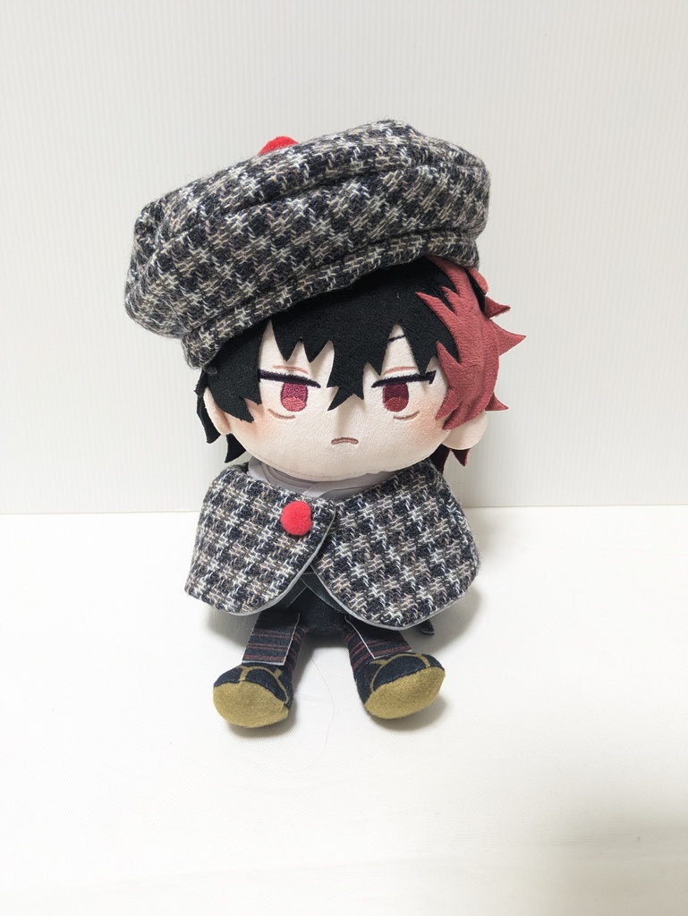 わんぱくぬいベレー＋ケープ(チェックグレー系)