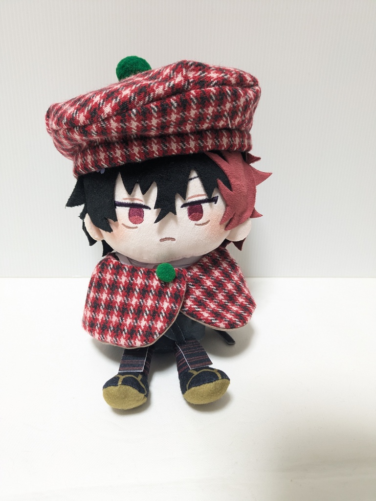 わんぱくぬいベレー＋ケープ(チェック赤系)