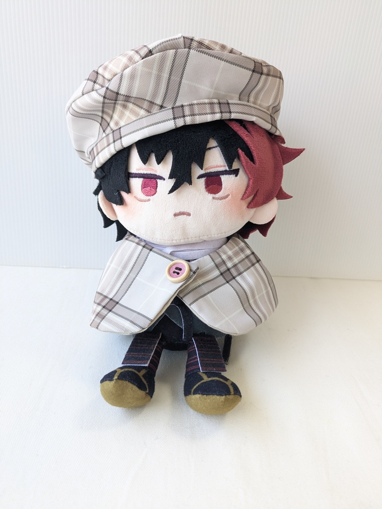 わんぱくぬいケープ＆ベレー帽(チェック茶)