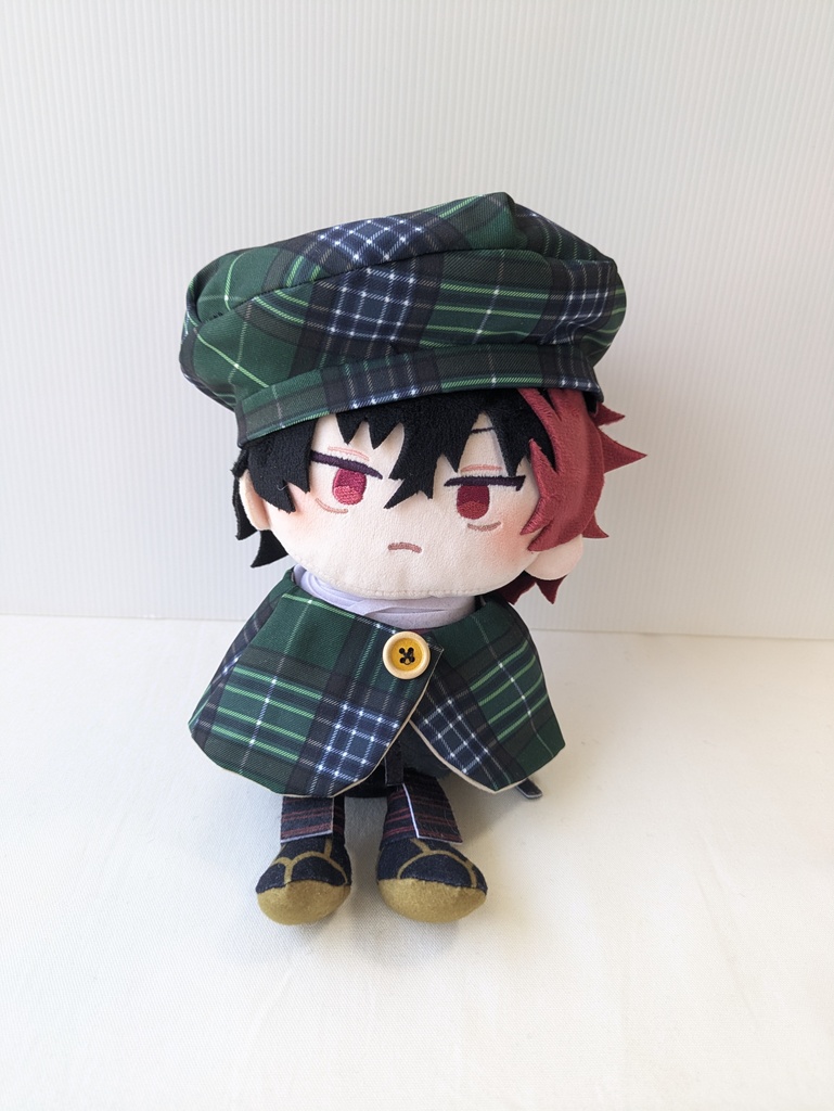 わんぱくぬいケープ＆ベレー帽(チェック緑)