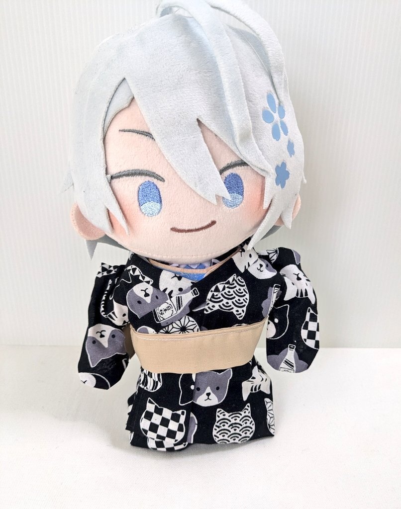 わんぱくぬい浴衣(猫、黒)