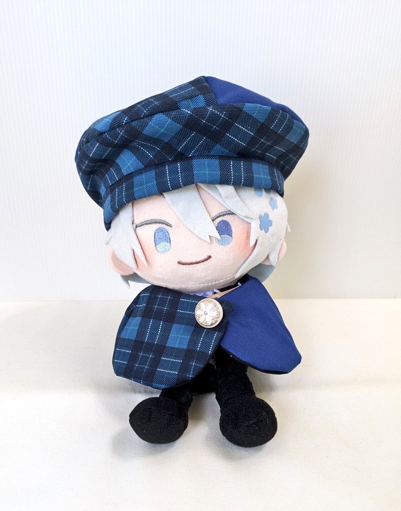 わんぱくぬいケープ＆ベレー帽(青×チェック)