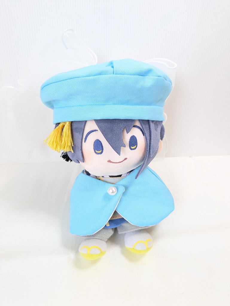 わんぱくぬいケープ＆ベレー帽(水色＋白リボン)