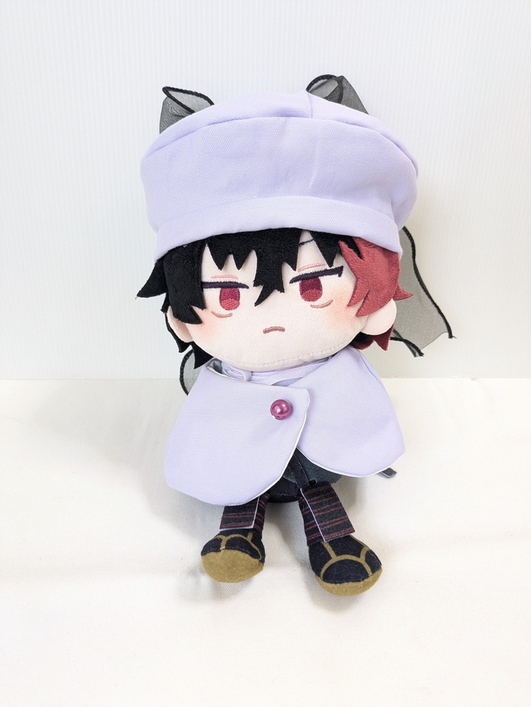 わんぱくぬいケープ＆ベレー帽(紫＋黒リボン)