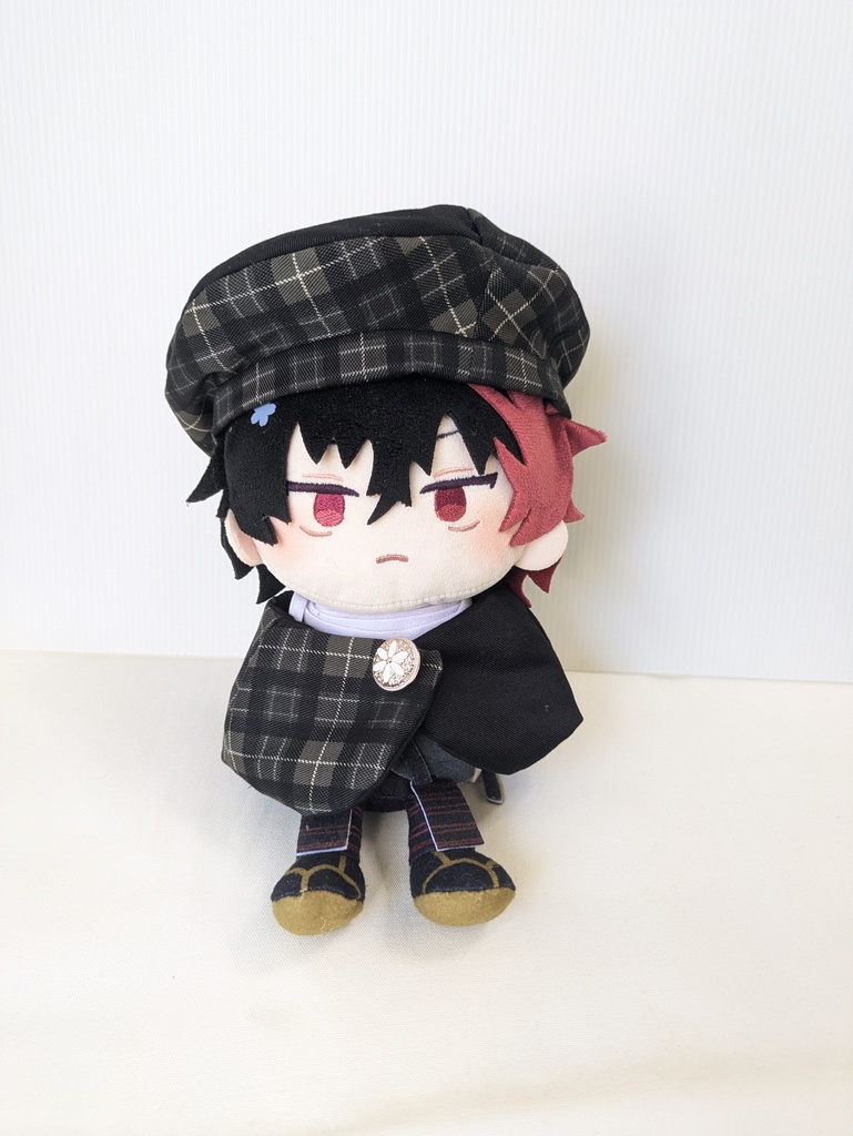 わんぱくぬいケープ＆ベレー帽(チェック黒)