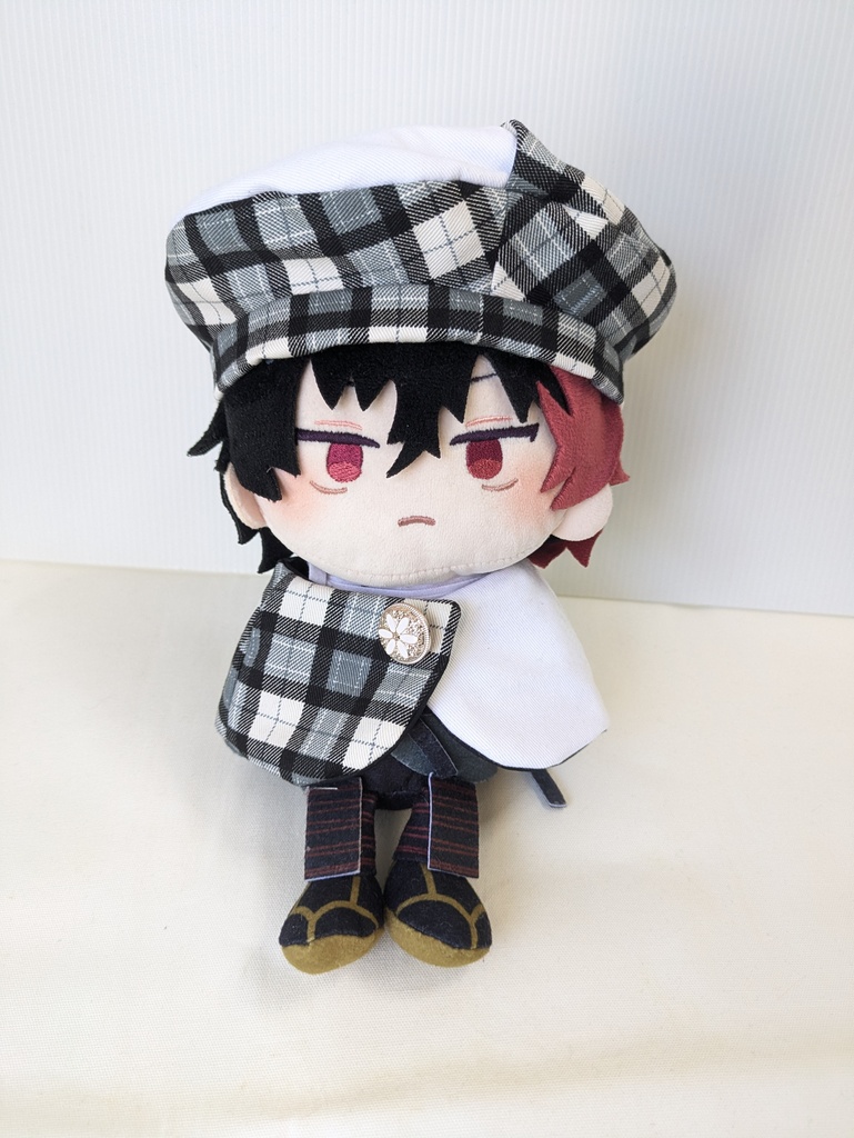 わんぱくぬいケープ＆ベレー帽(チェック白)