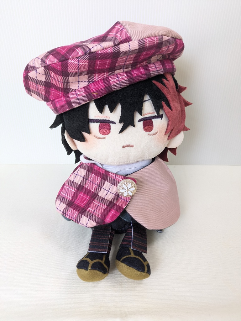 わんぱくぬいケープ＆ベレー帽(チェックピンク)