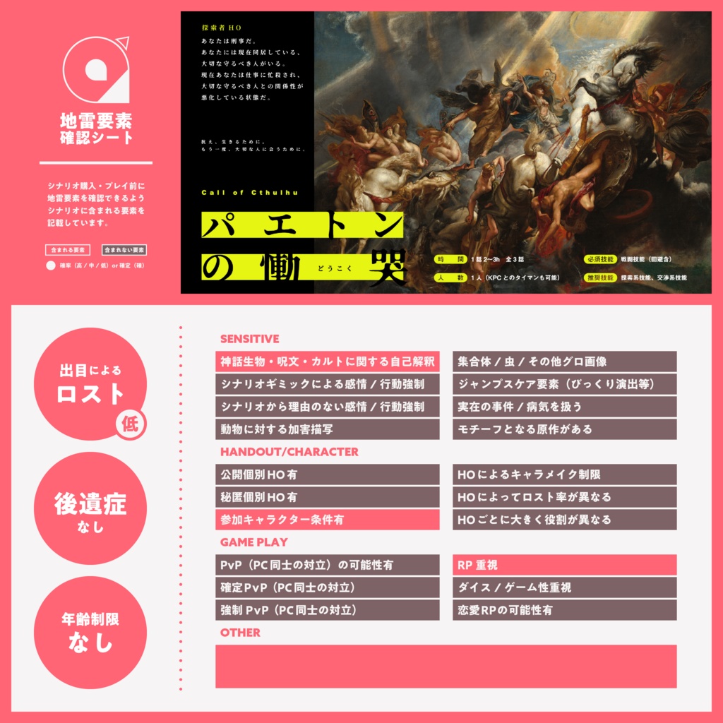 【CoC6版】パエトンの慟哭