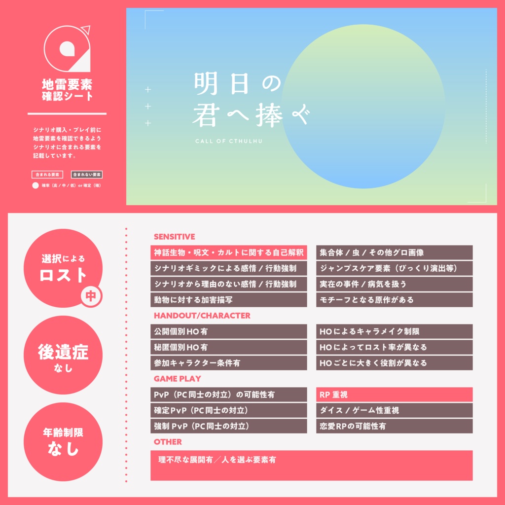 【CoC6版】明日の君へ捧ぐ SPLL:E108992