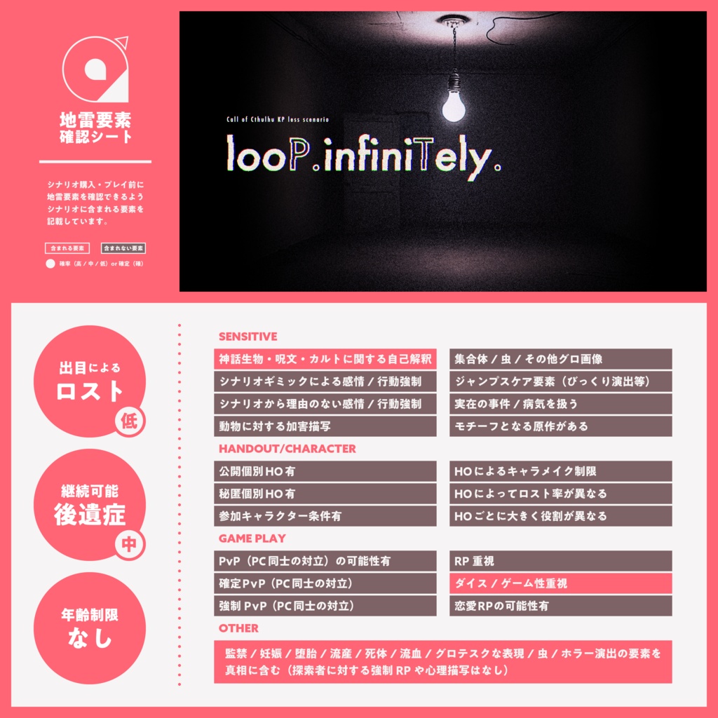【CoC6th/KPレス】looP.infiniTely. SPLL:E119364