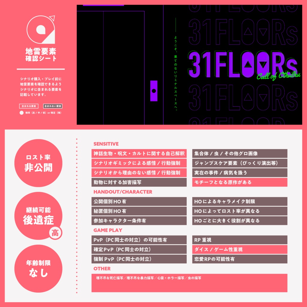 【CoC6th/KPレス】31FLOORs SPLL:E195897