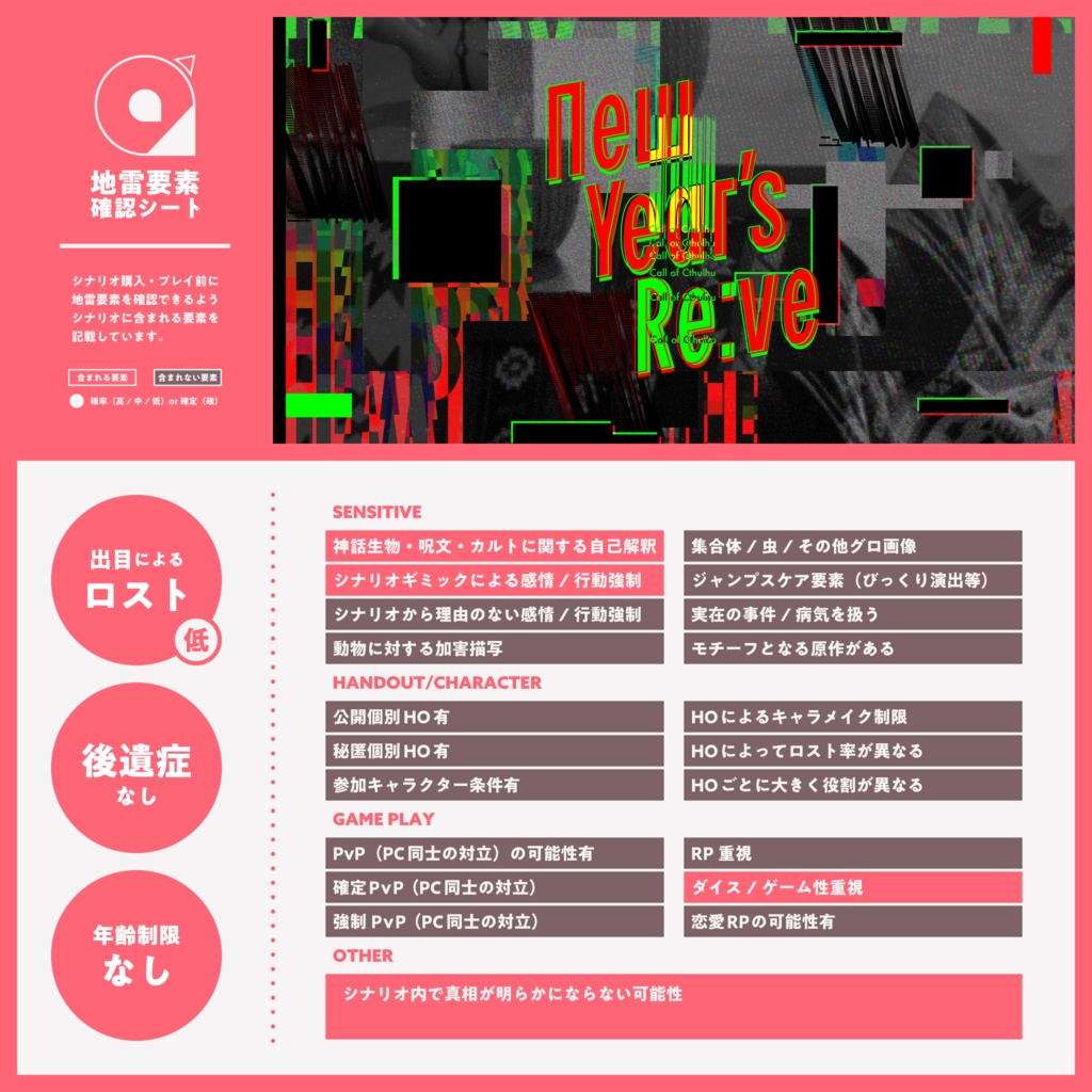 ※本文無料【CoC6th/KPレス有】New Year's Re:ve SPLL:E193374