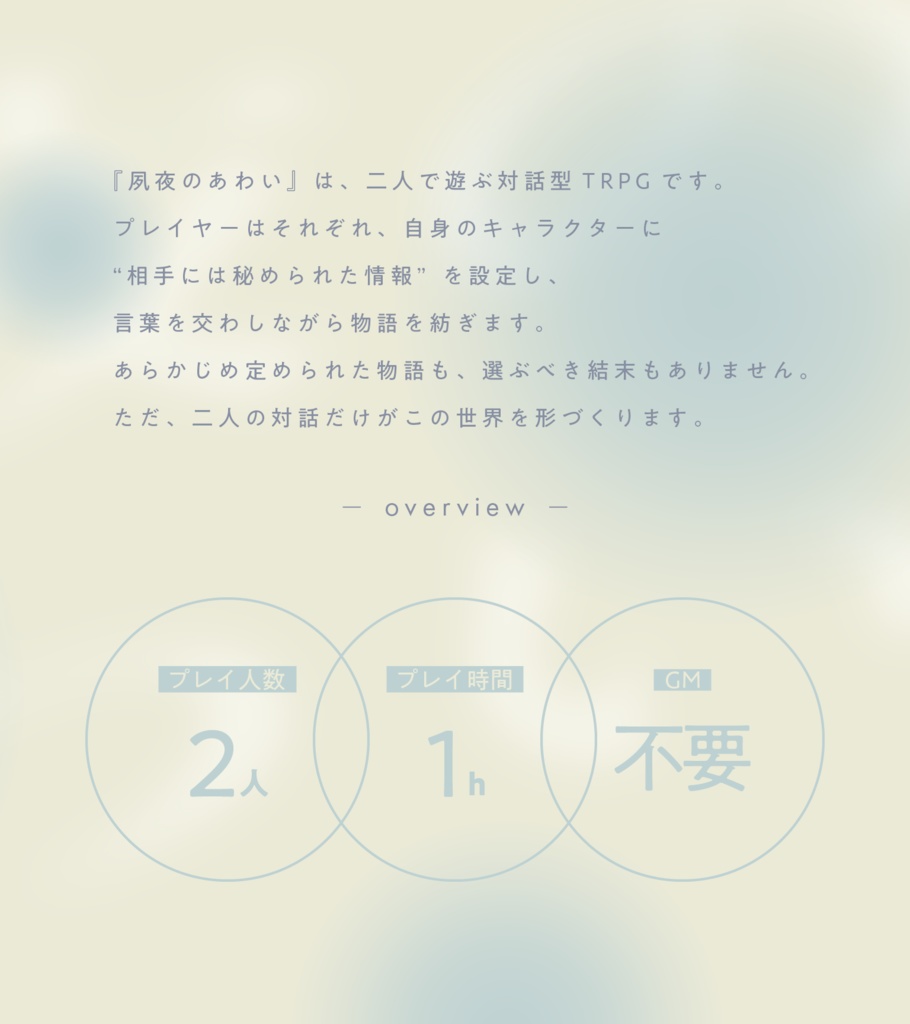 簡易秘匿対話TRPG「夙夜のあわい」