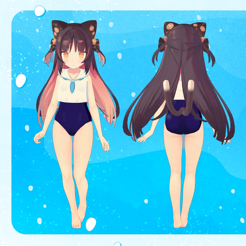 【猫山苗用】セーラー水着