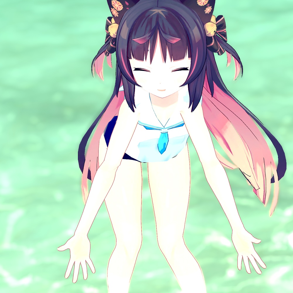 【猫山苗用】セーラー水着