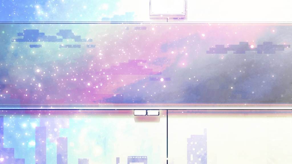 フリー背景素材-キラキラ学校イラスト
