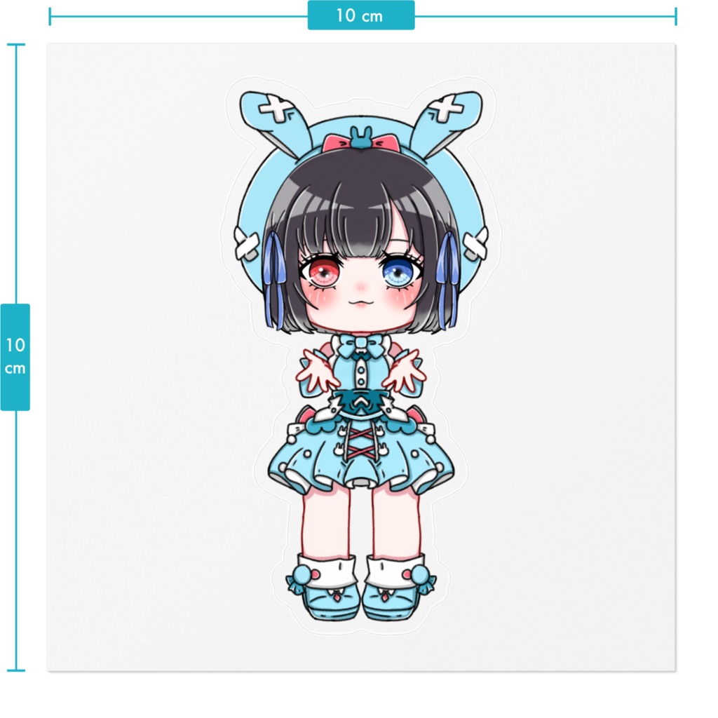 ぴぃい 冬うさぎモチーフ ステッカー 【イラスト ノーマルVer】