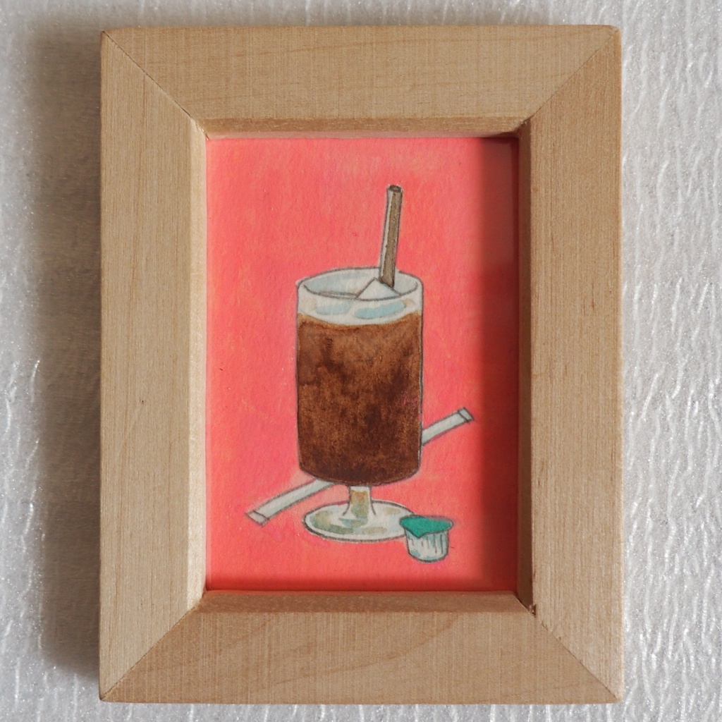 【ミニ原画】レトロ喫茶シリーズ③ アイスコーヒー