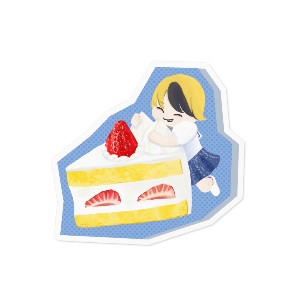 美味しいケーキも食べられちゃうかもステッカー