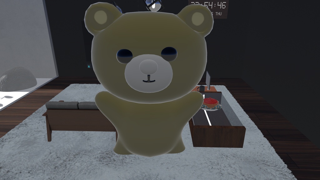 【VRChat向け】ころんと可愛い。くまのぬいぐるみ（ワールド装飾用）