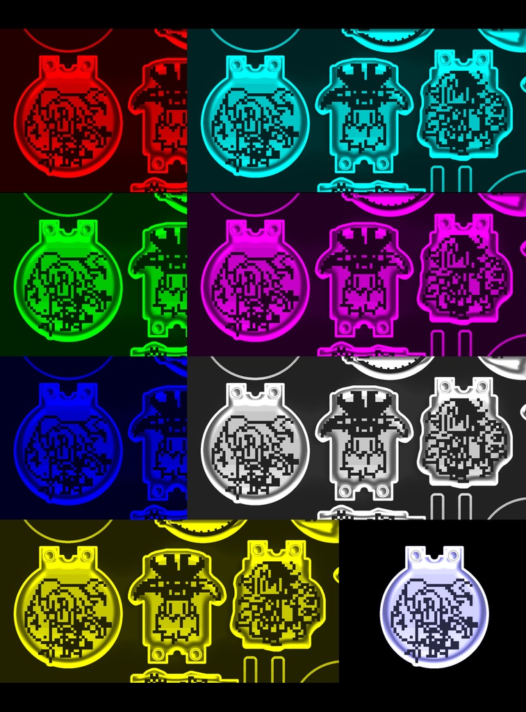 FGOLEDライトL (集光バイオレット) パーツ黒 ナスカン黒