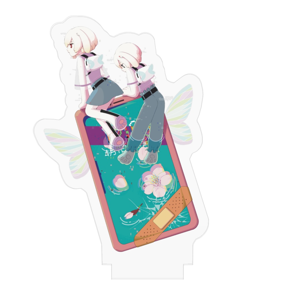 #春 #桜 #スマホ #うさぎの双子 #アクリルスタンド