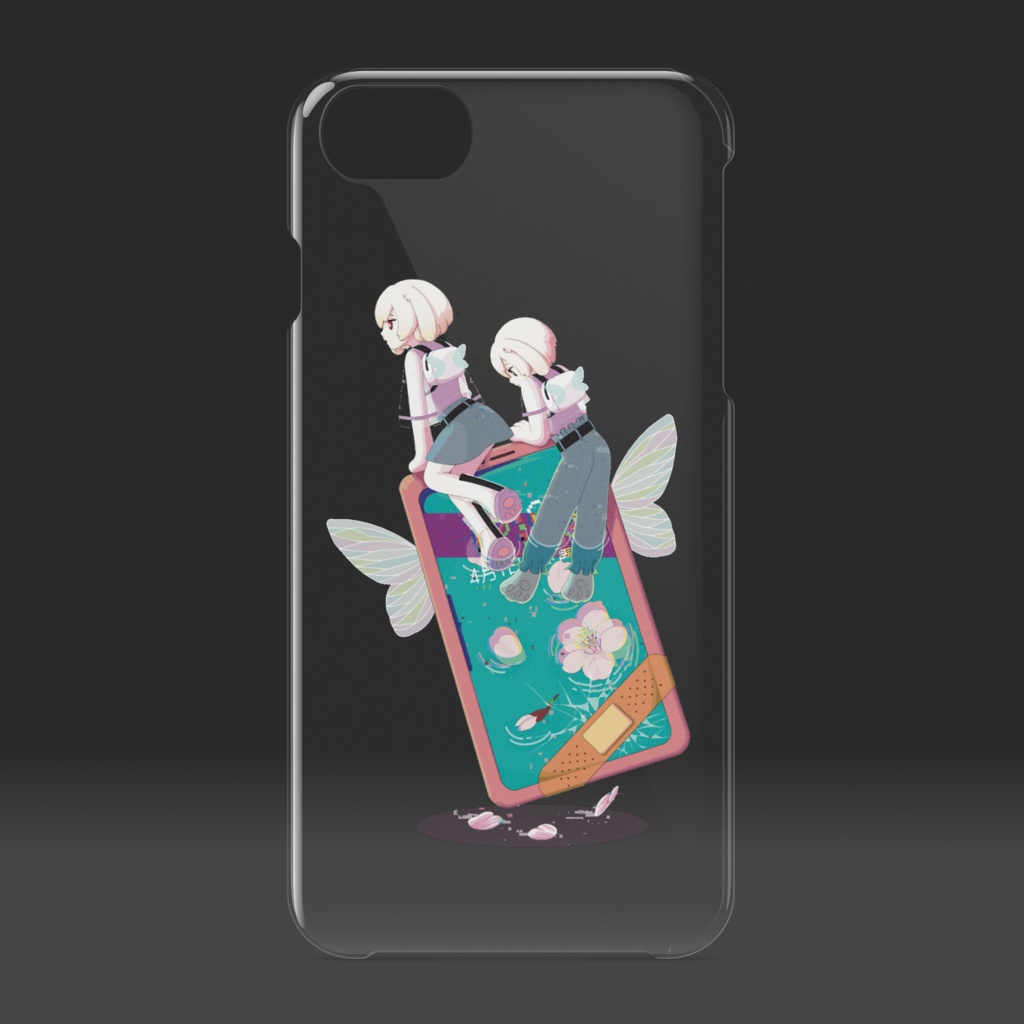 #春 #桜 #スマホ #うさぎの双子 #iPhoneクリアケース