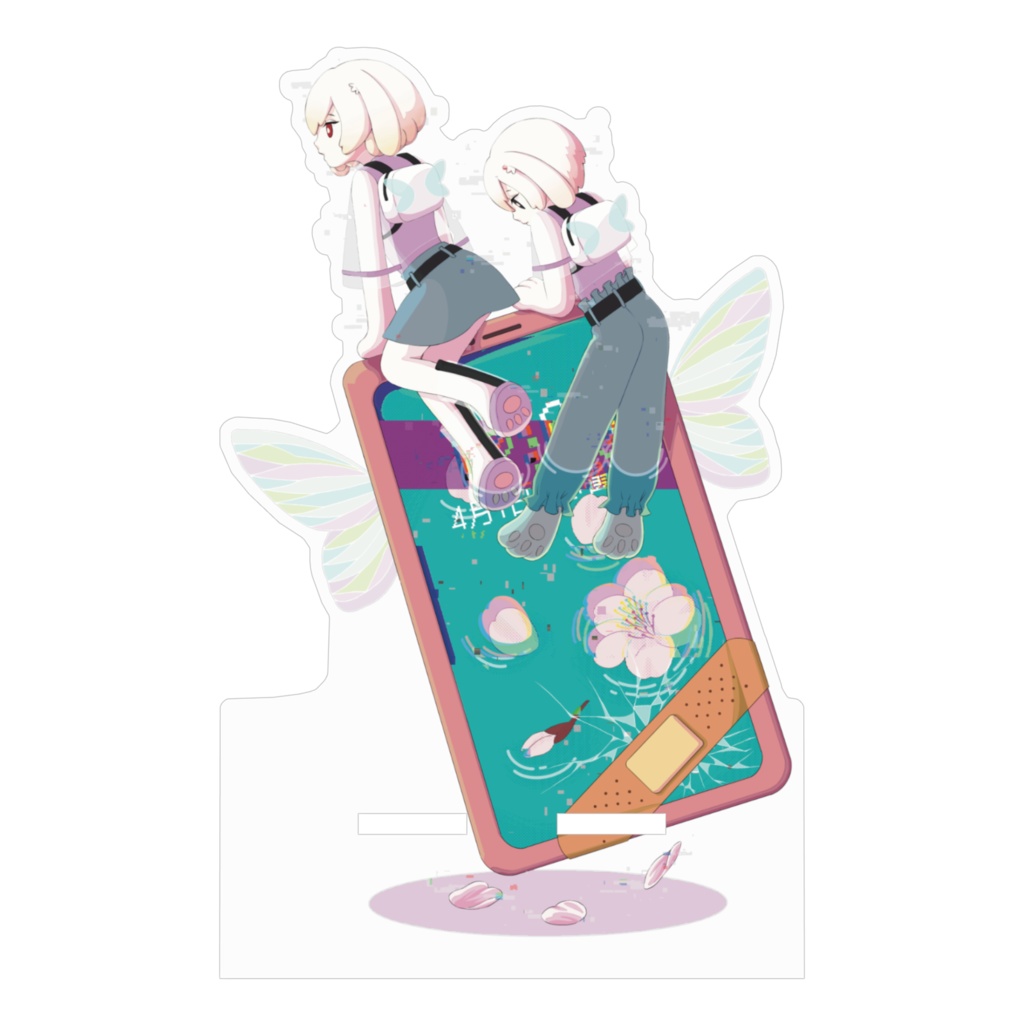 #春 #桜 #スマホ #うさぎの双子 #アクリルスマホスタンド