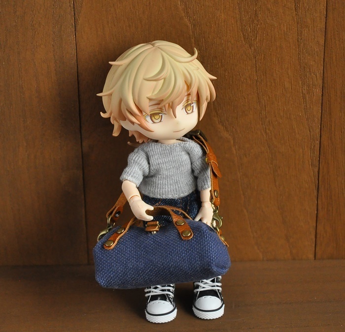 【再販】ミニチュア 児島帆布のボストンバッグ ショルダー :オビツ ブライス ドール