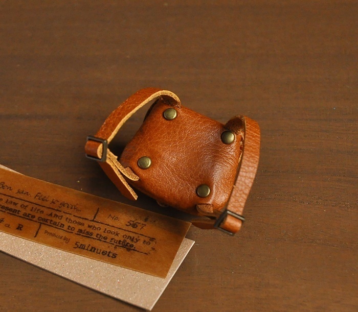 【クリックポスト185円】ミニチュア ブラウンのレザー リュック バッグ ショルダー ：オビツ ブライス ドール①