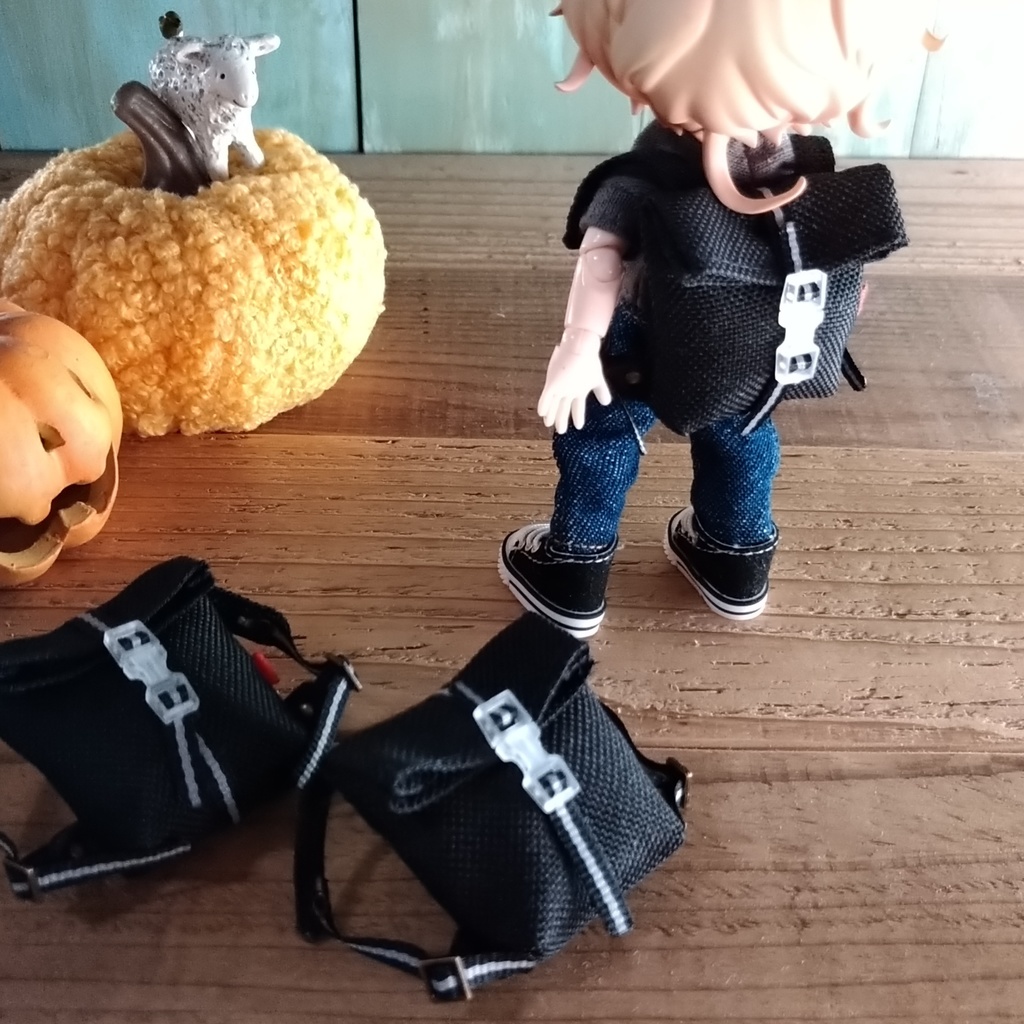 【オーダー】バックパック ブラック リュック バッグ      検 → オビツ11  ピコドー ねんどろいどどーる ob11
