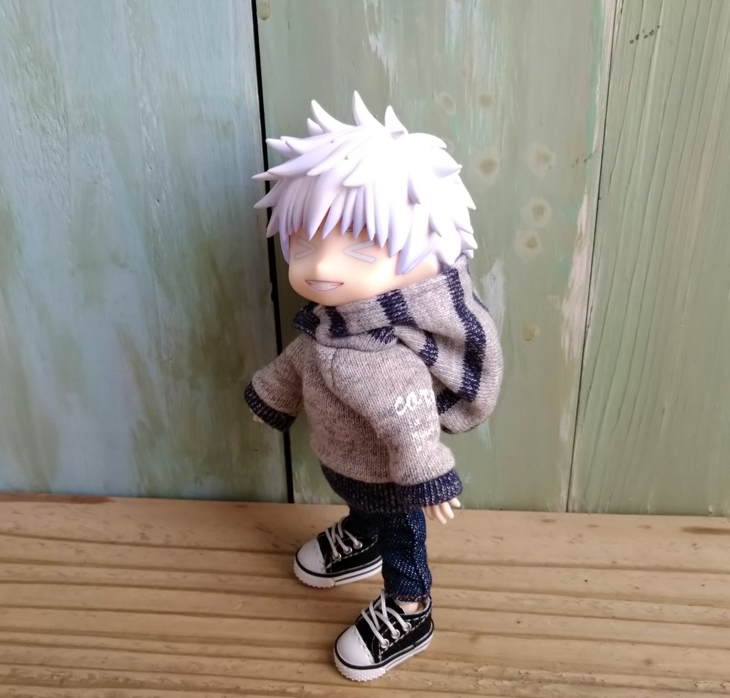 【かぶるタイプ③】プリント フードパーカー オビツろいど ねんどーる ob11