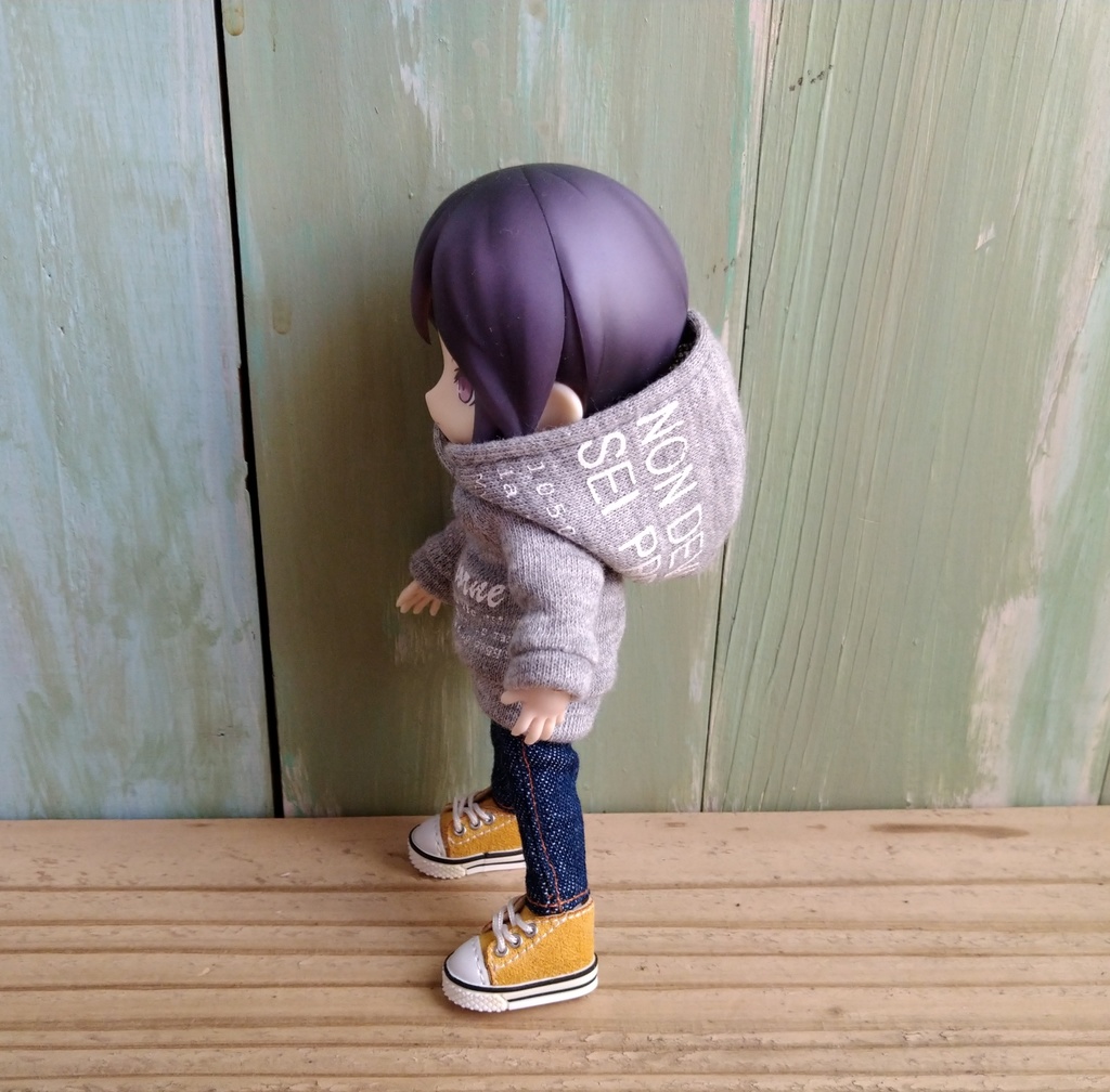 【かぶるタイプ④】プリント フードパーカー オビツろいど　ねんどーる ob11