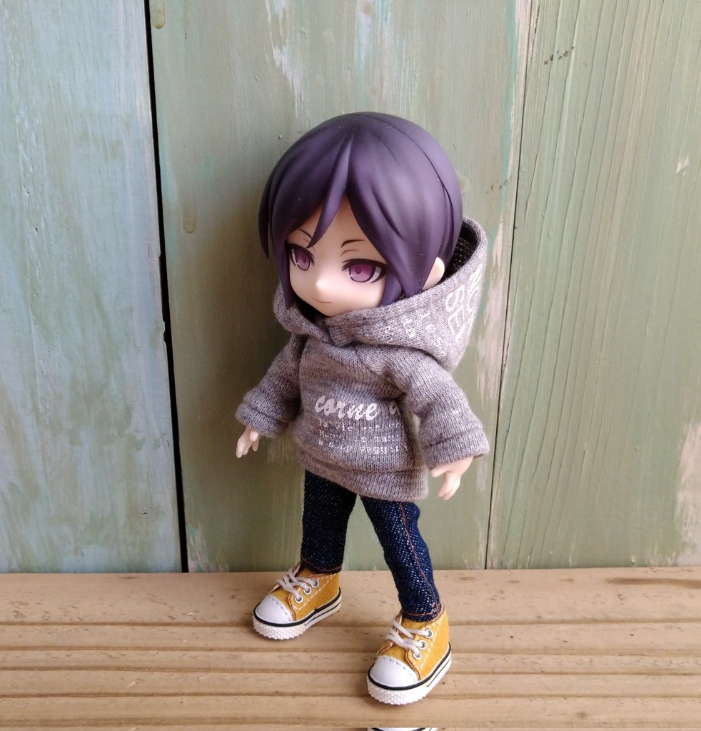 【かぶるタイプ④】プリント フードパーカー オビツろいど　ねんどーる ob11