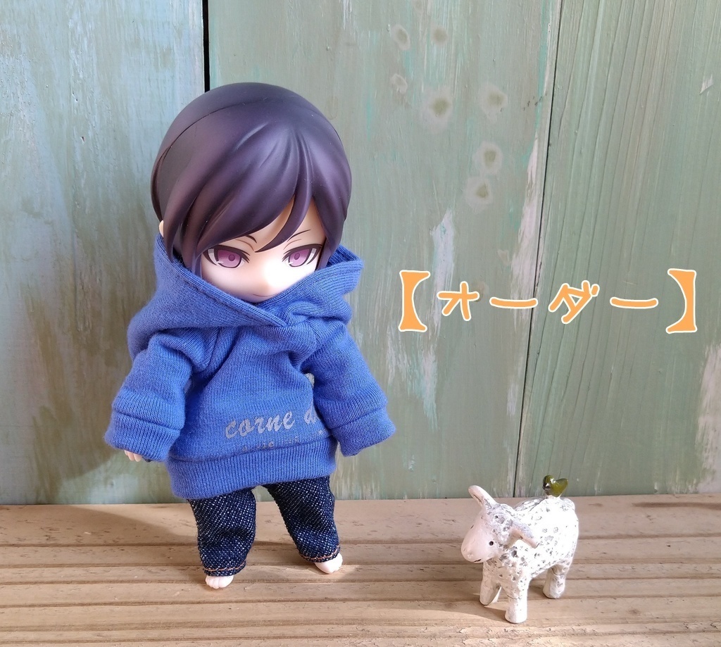 【オーダー】プリント 上からかぶるフードパーカー オビツろいど　ねんどーる ob11