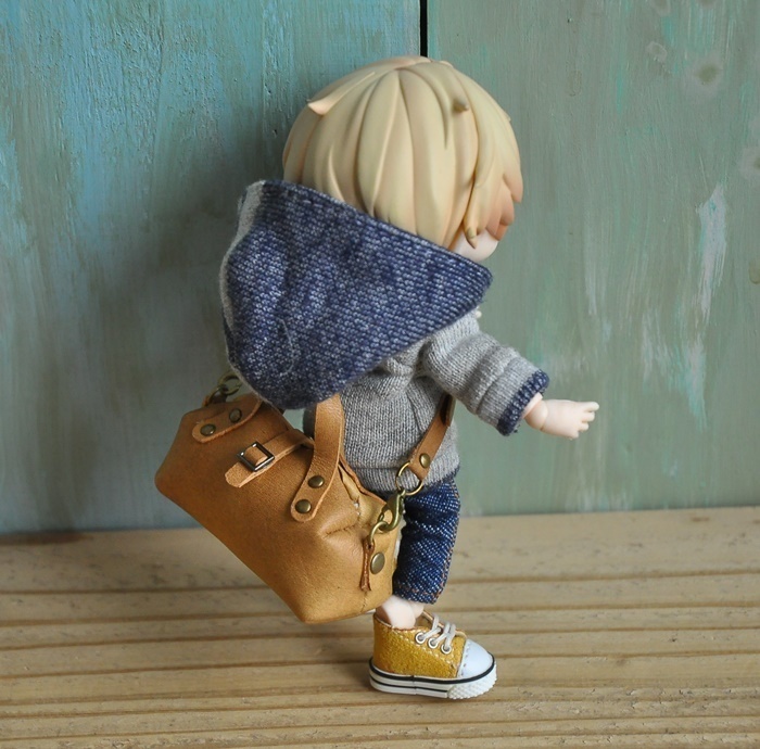 【再販なし】旅行鞄 ミニチュア レザー ボストンバッグ ショルダー オビツ ブライス ドール