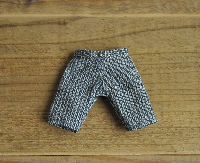 しましま綿麻ゆったりパンツ　服　オビツ１１ OB11