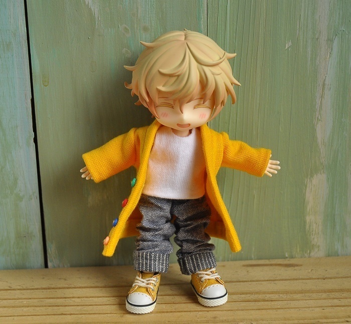 天竺ニットのカーディガン コーディガン コート オビツ11 ねんどーる ねんどろいどどーる 服 ②ｍay