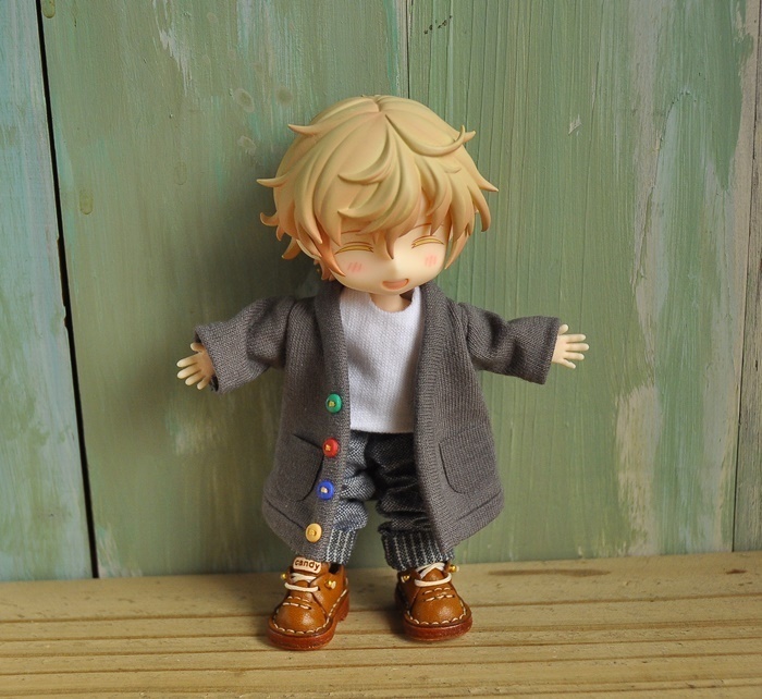 天竺ニットのカーディガン コーディガン コート オビツ11 ねんどーる ねんどろいどどーる 服 ③ｍay