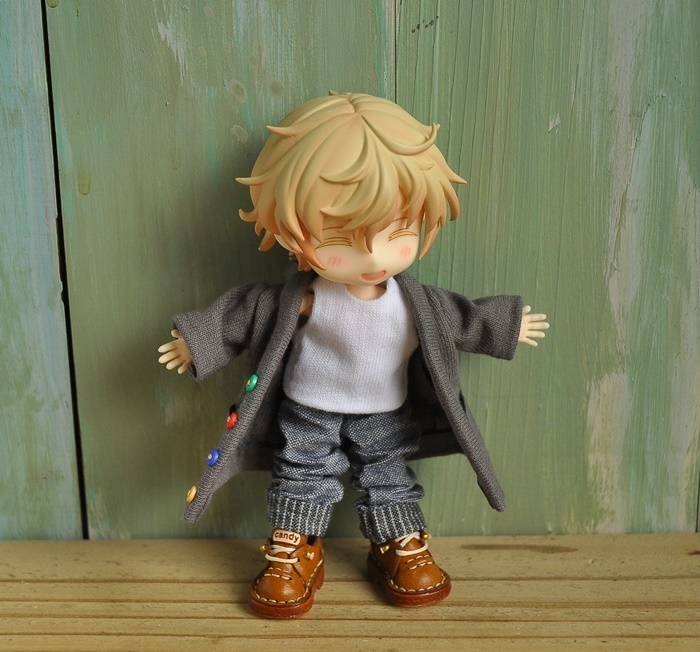 天竺ニットのカーディガン コーディガン コート オビツ11 ねんどーる ねんどろいどどーる 服 ③ｍay