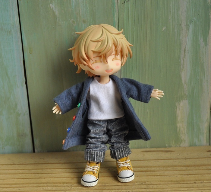 天竺ニットのカーディガン コーディガン コート オビツ11 ねんどーる ねんどろいどどーる 服 ④ｍay