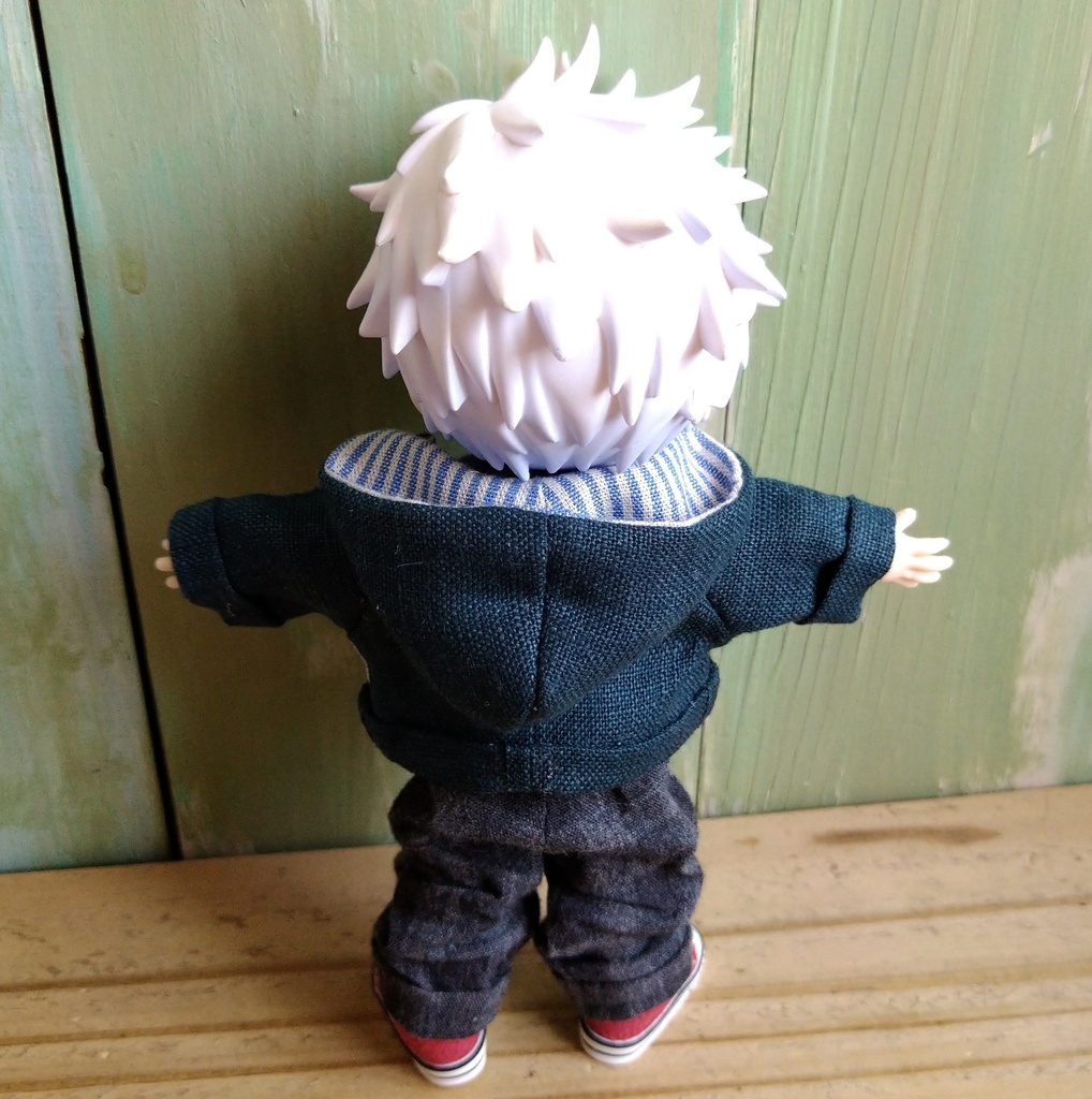 ブロックチェック   ツイルコットン  ロールアップ ルーズパンツ 服 オビツ１１ OB11
