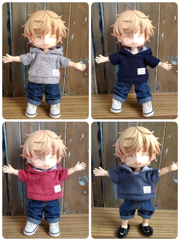 選べる４色 →  半袖パーカー  オビツ11   ねんどーる  ねんどろいど どーる 服  