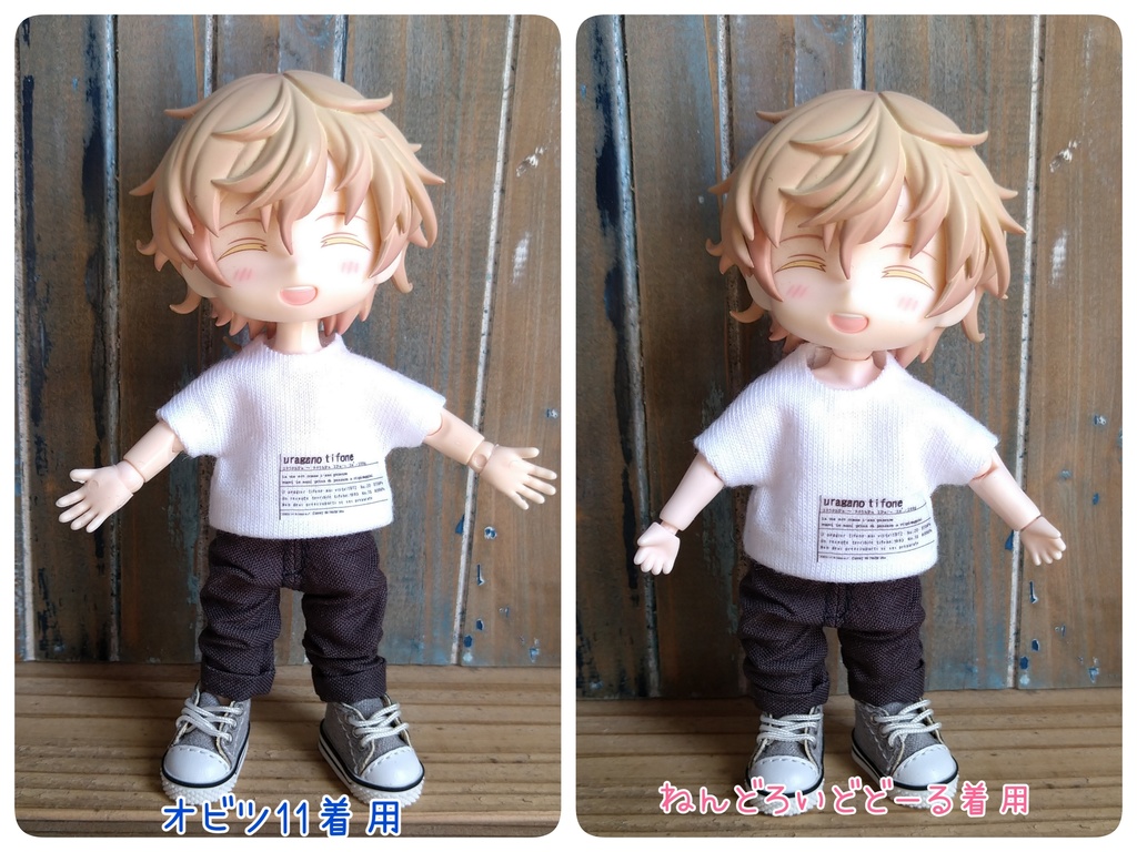 【ねんどーる・オビツ兼用】アイロンプリント   ロゴＴシャツ   オビツろいど　ob11  ねんどろいどーるＯＫ