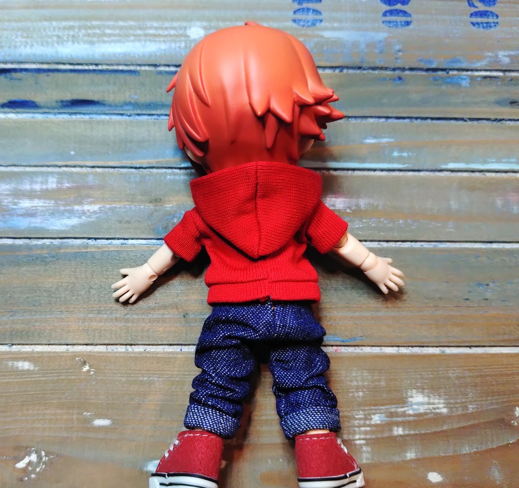 【ねんどろいどどーる、オビツろいど兼用】選べる3色 → 細めの半袖パーカー オビツ11 ねんどーる ねんどろいど どーる パーカー 服