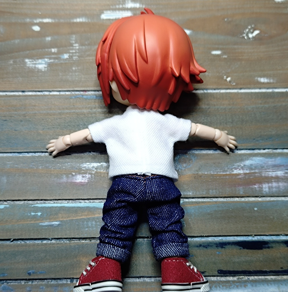 型紙改・アイロンプリントTシャツ💕 くりそー(クリームソーダ) 白地のTシャツ ob11 ねんどろい オビツ ドール 服