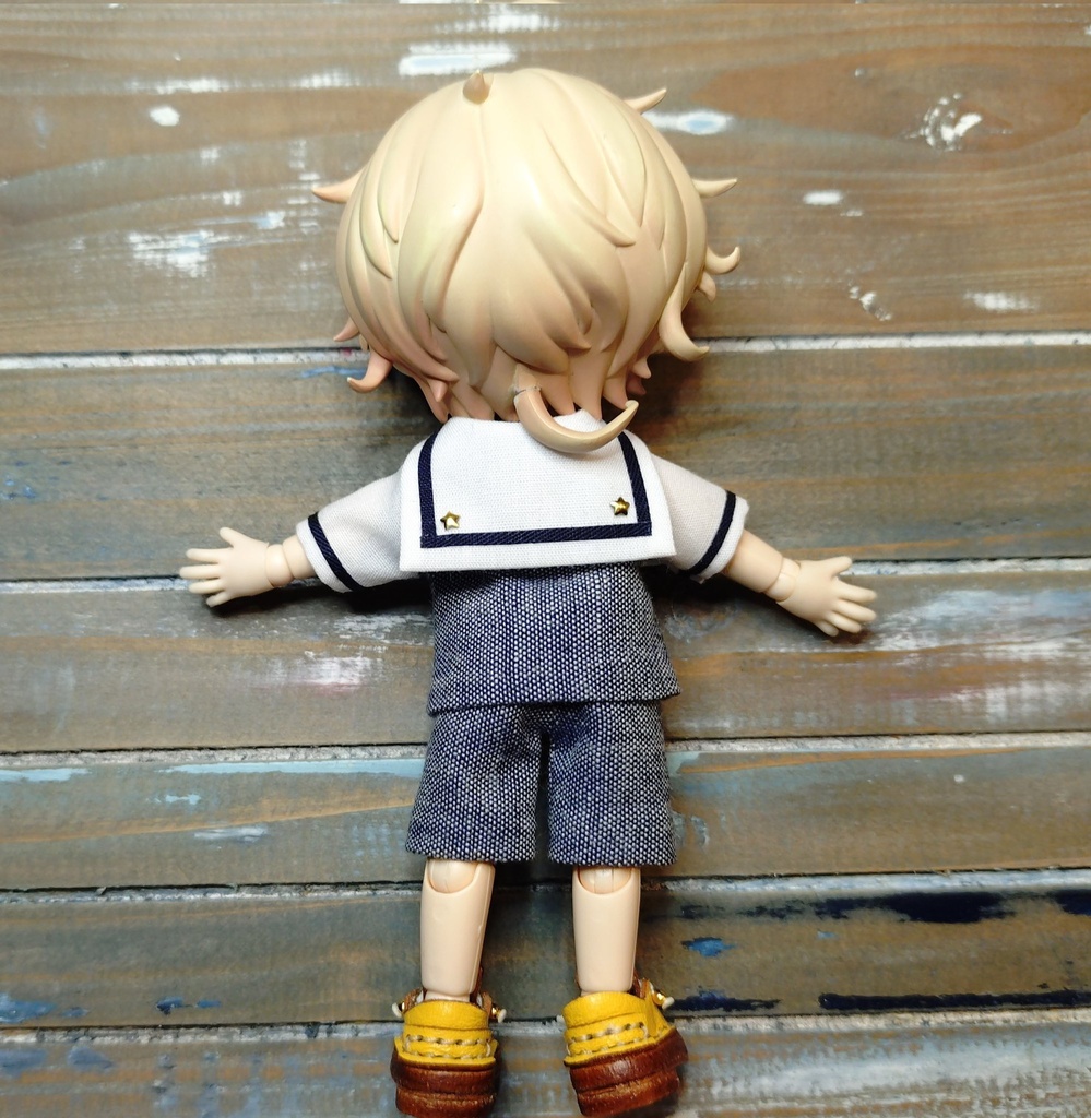 【上下セット】セーラー服　シャツ＋パンツ Yシャツ ねんどろいど どーる オビツろいど ob11 服 マリン