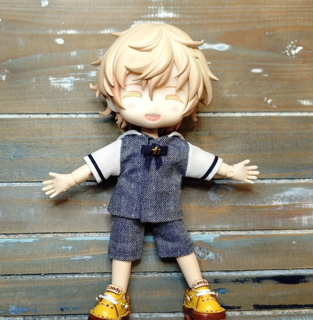 【上下セット】セーラー服　シャツ＋パンツ Yシャツ ねんどろいど どーる オビツろいど ob11 服 マリン