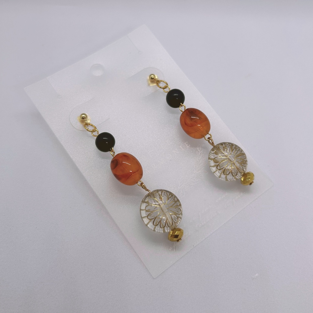 《黎明の巡り星 — Dawnwheel Amber —》 イヤリング・ピアス・イヤーカフ|091